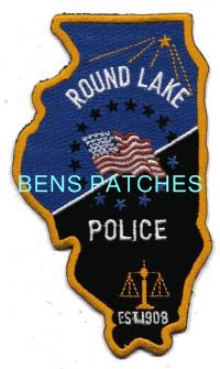 ILLINOIS,ROUND LAKE POLICE 1 STATE SHAPED_wm